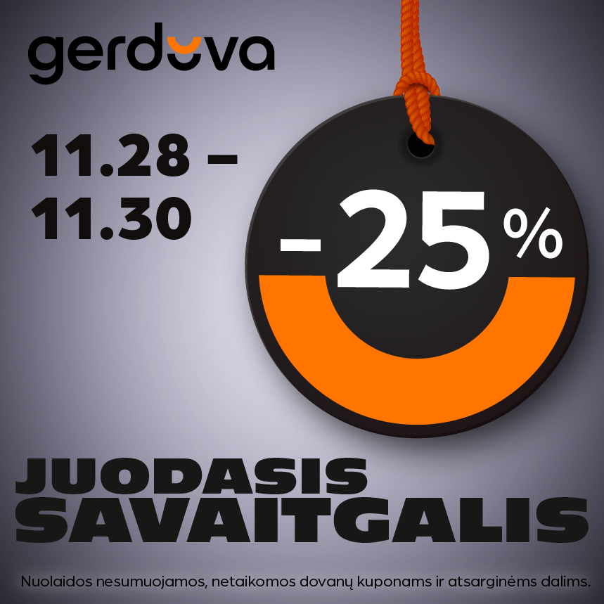 JUODASIS SAVAITGALIS. -25% VISKAM