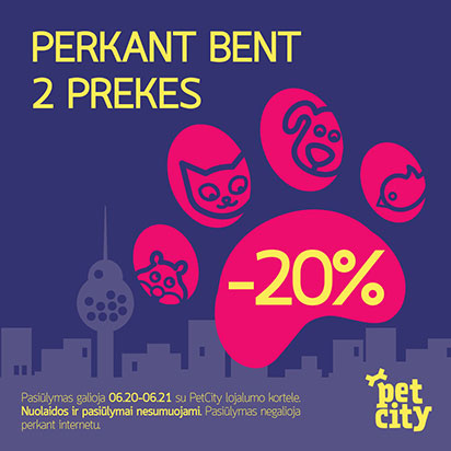 ‘-20 % perkant bent 2 prekes