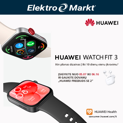 Huawei Watch Fit3 išankstinė prekyba + ausinės dovanų