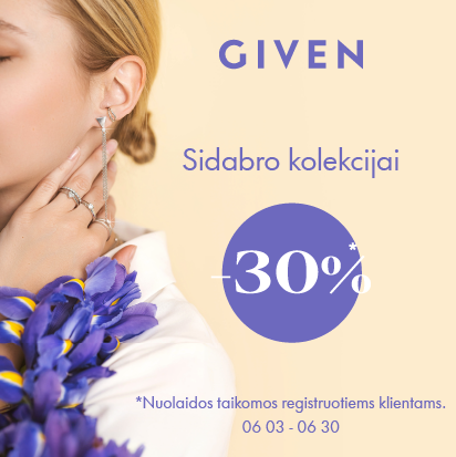 GIVEN sidabro kolekcijai – 30 %