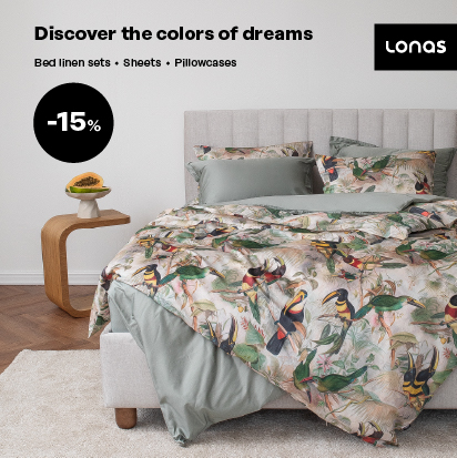 Patalynės komplektams, paklodėms ir pagalvių užvalkalams –15 %