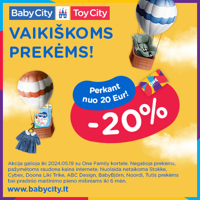 ‘-20% vaikiškoms prekėms perkant nuo 20 Eur!