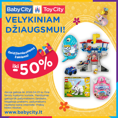 Velykiniam džiaugsmui! Iki -50 % geidžiamiausiems žaislams!