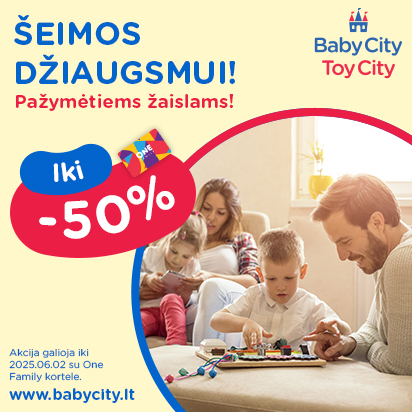 Šeimos džiaugsmui! Iki  -50% pažymėtiems žaislams!