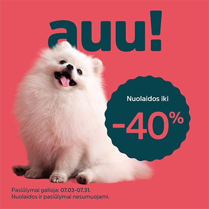 Auu! Nuolaidos augintinių prekėms iki -40%