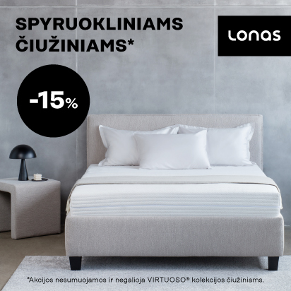Spyruokliniams čiužiniams* -15%
