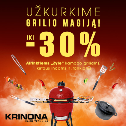 Užkurkime grilio magiją! Nuolaidos iki 30% atrinktiems Zyle kamado griliams, ketaus indams ir įrankiams
