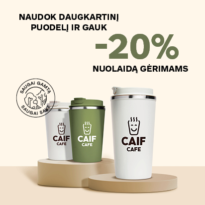 Nuolaida su daugkartiniu puodeliu!