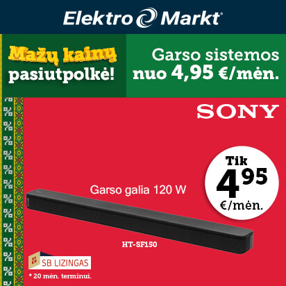 Sony garso sistemoms nemokamas lizingas