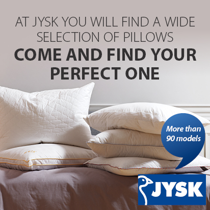 JYSK rasite platų pagalvių pasirinkimą