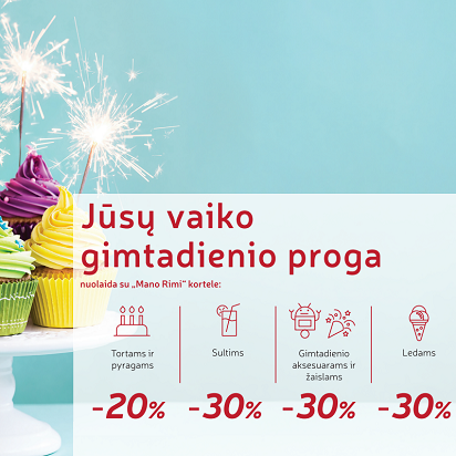 RIMI | VAIKO GIMTADIENIO NUOLAIDOS