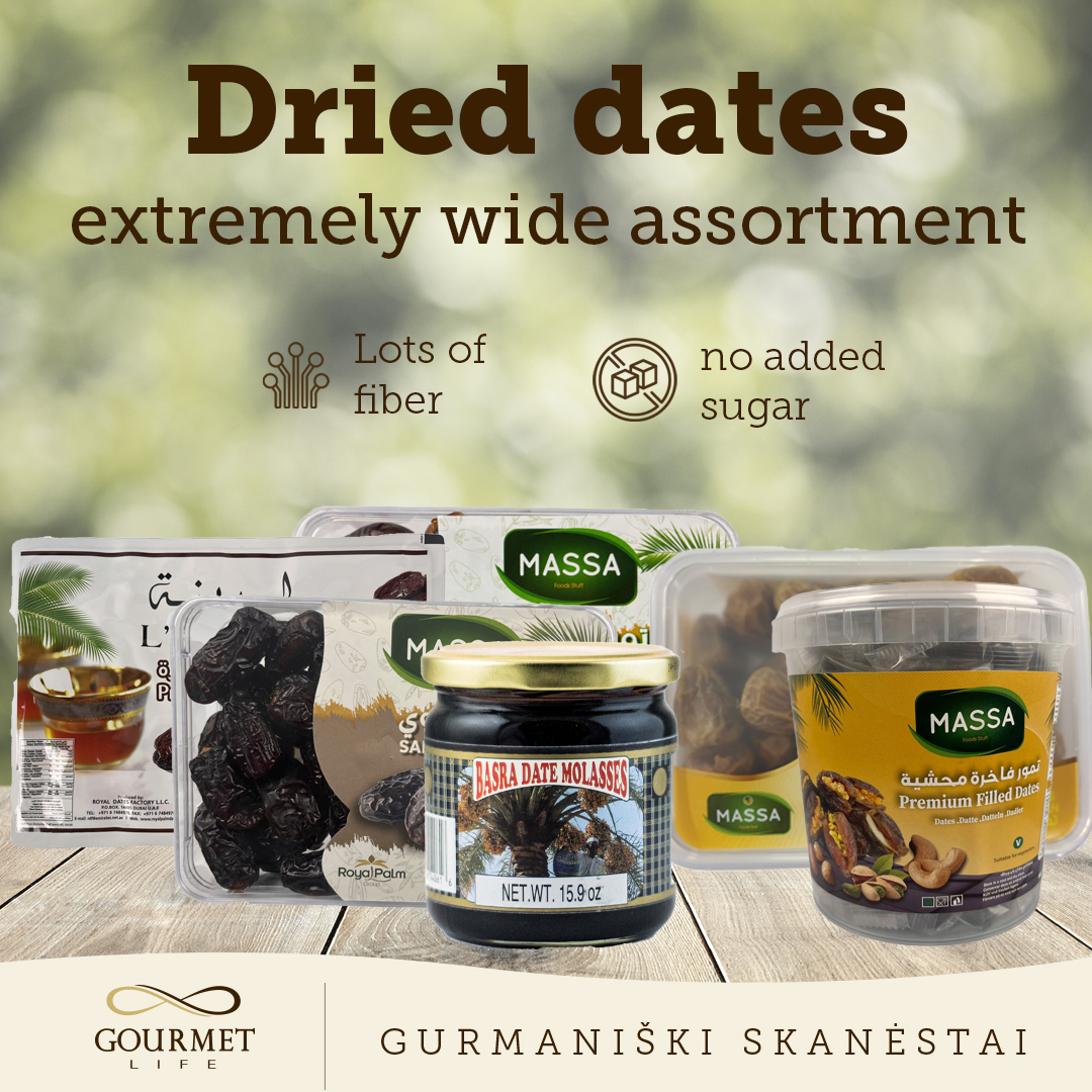 Platus datulių asortimentas – Gourmet life parduotuvėje