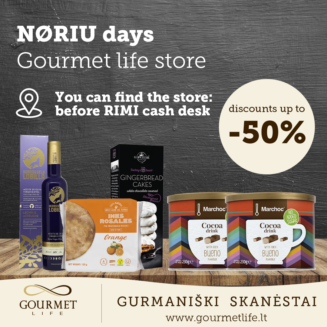 Gourmet life parduotuvėje nuolaidos iki -50 %