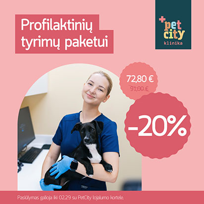 Profilaktinių augintinio tyrimų paketui -20 %