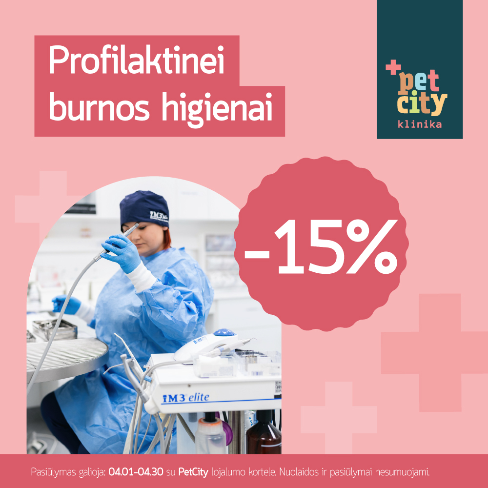 Profilaktinei augintinių burnos higienai -15 %