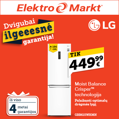 Ilgesnė garantija LG šaldytuvams