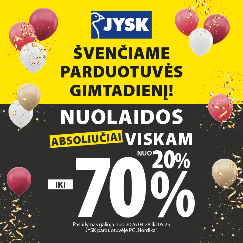ŠVENČIAME PARDUOTUVĖS GIMTADIENĮ!
