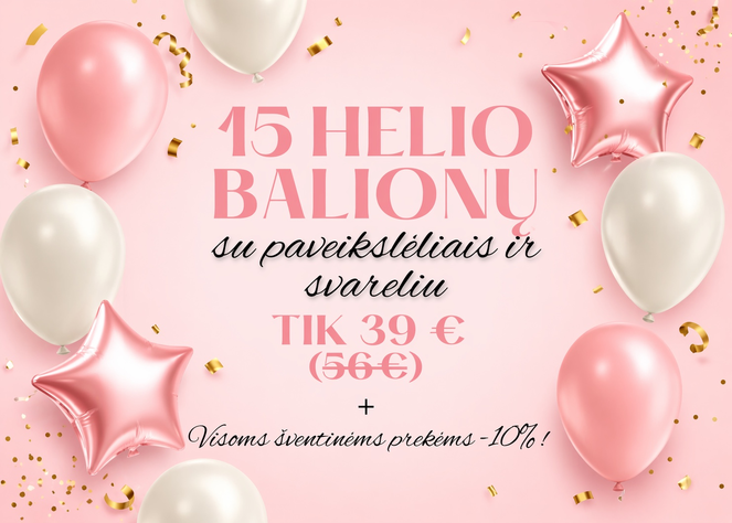 -30 proc. nuolaida helio balionams