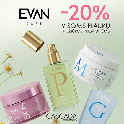 -20% EVAN Care plaukų priežiūros priemonėms