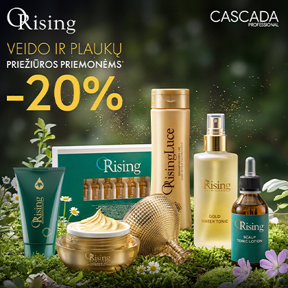 -20% nuolaida „Orising“ veido ir plaukų priežiūros priemonėms