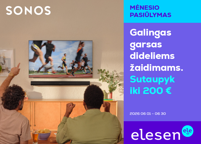SONOS NAMŲ GARSO ĮRANGAI IKI -200 €