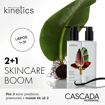 2+1 SKINCARE BOOM – pirk 3 Kinetics kūno priežiūros priemones ir mokėk tik už 2
