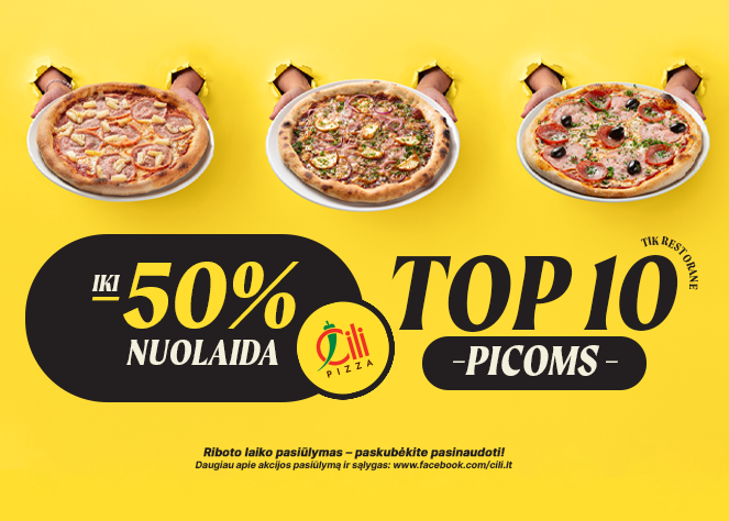TOP10 picoms iki 50 %