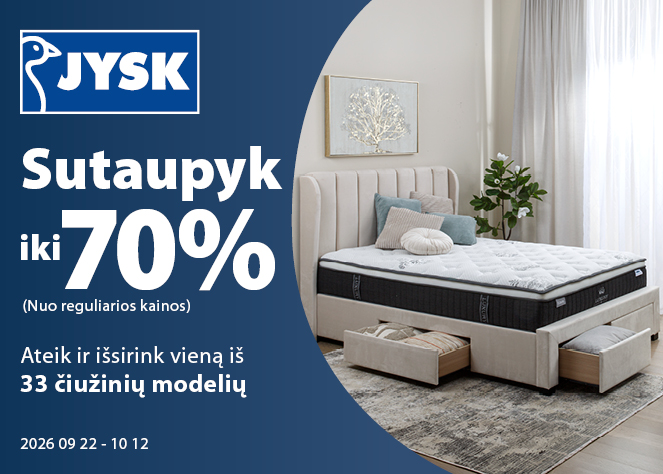 Sutaupyk iki 70% (Nuo reguliarios kainos)