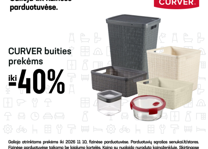 CURVER buities prekėms iki –40 %
