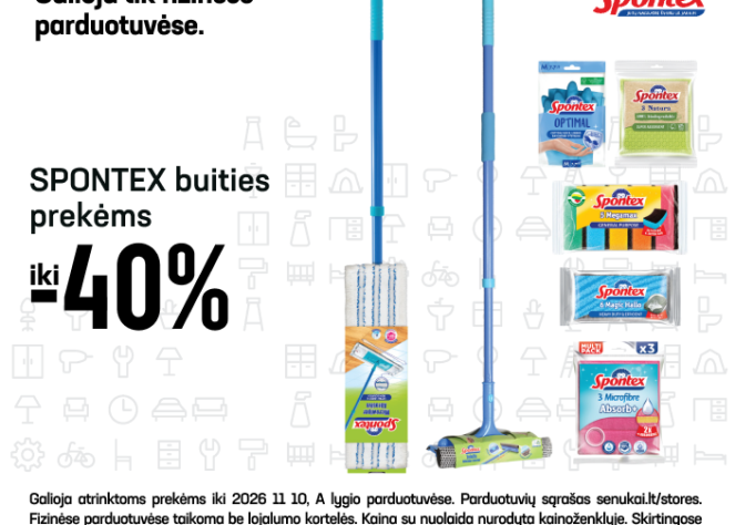 SPONTEX buities prekėms iki –40 %