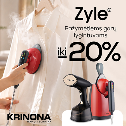 Iki -20 % „Zyle“ garų lygintuvams