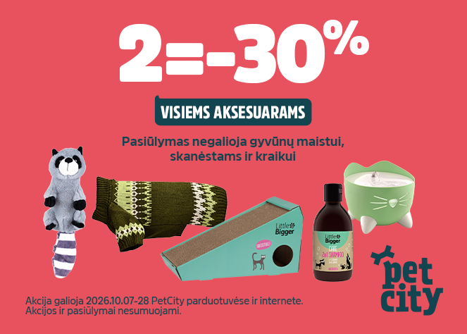 2=-30 % visiems augintinių aksesuarams