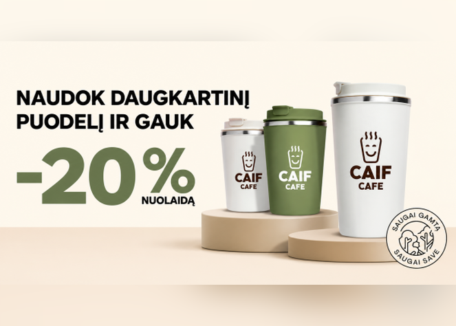 Nuolaida su daugkartiniu puodeliu!
