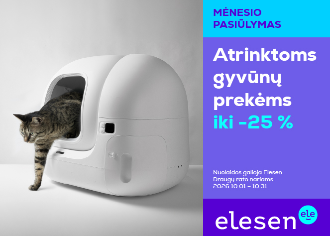 ELESEN. Atrinktoms gyvūnų prekėms nuolaidos iki 25 %